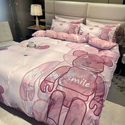 Queen-Size-Bürsten-Baumwoll-Bettwäsche-Set 4 in 1 Die ultimative Wahl für ein modisches Schlafzimmer