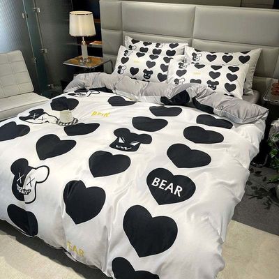 Queen-Size-Bürsten-Baumwoll-Bettwäsche-Set 4 in 1 Die ultimative Wahl für ein modisches Schlafzimmer