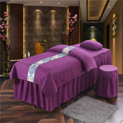 Moderner Massagestil Tischdeckel Luxus Spa Rein Mikrofiber 4 Stück Bettwäsche