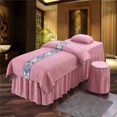 Moderner Massagestil Tischdeckel Luxus Spa Rein Mikrofiber 4 Stück Bettwäsche