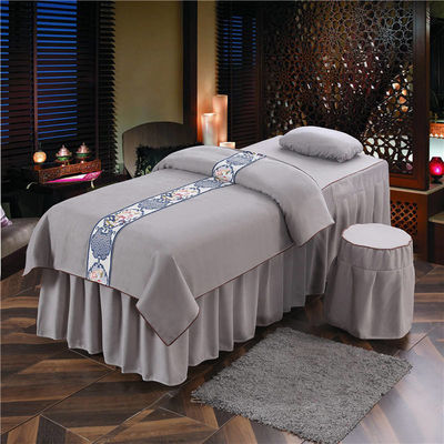 Moderner Massagestil Tischdeckel Luxus Spa Rein Mikrofiber 4 Stück Bettwäsche