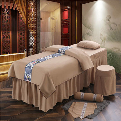 Moderner Massagestil Tischdeckel Luxus Spa Rein Mikrofiber 4 Stück Bettwäsche