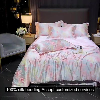 Diagonaldruck Mulberry Silk Fitted Sheet Set für 100% Seiden Bettwäsche auf dem Markt