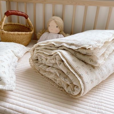 Super weich Atmung Florale Muslin Babykribbe Bettdecke und Quilt Baumwolle Leichtgewicht