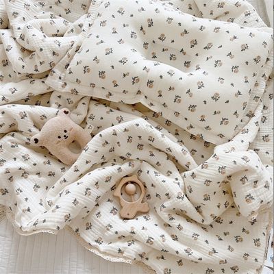 Super weich Atmung Florale Muslin Babykribbe Bettdecke und Quilt Baumwolle Leichtgewicht