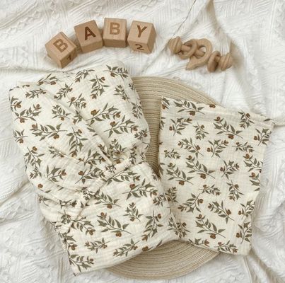 Super weich Atmung Florale Muslin Babykribbe Bettdecke und Quilt Baumwolle Leichtgewicht