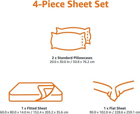 Nachhaltiges Bettwäsche-Set einfaches Handwerk Kissenhülle Bettwäsche mit eingesetzter Bettwäsche und Bettdecke