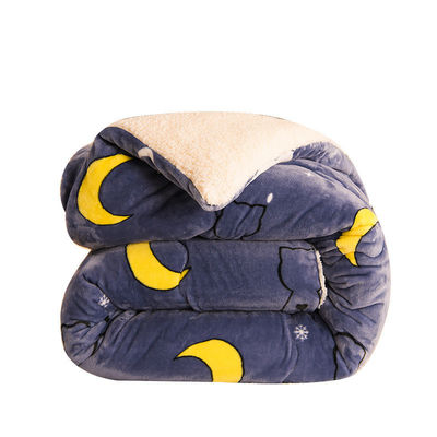 Maßgeschneiderte Bettwäsche Set Verdickte warme Lammfleece Quilt mit 100% Polyester Stoff