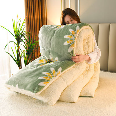 Maßgeschneiderte Bettwäsche Set Verdickte warme Lammfleece Quilt mit 100% Polyester Stoff