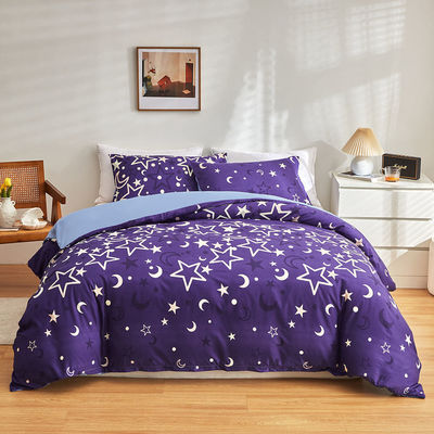 Weiße Blumen Bettwäsche für Kinder Jungen Mädchen Zwillinge 2 PCs Glow in The Dark Duvet Cover