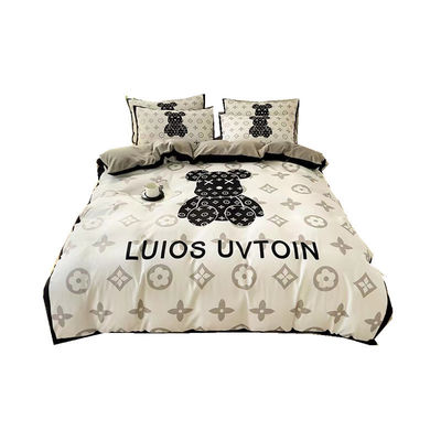 Customized Farbe 4Pcs 100% Polyester Weißbär Bettwäsche Set für Hotel Baby Home