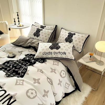 Customized Farbe 4Pcs 100% Polyester Weißbär Bettwäsche Set für Hotel Baby Home